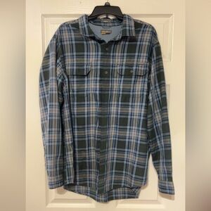 Eddie Bauer Blue and Gray Checkered Shirt